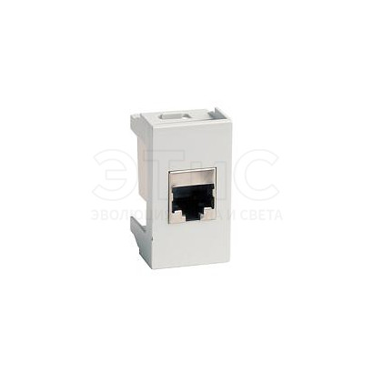 Розетка компьютерная RJ45 1 модуль 5е серая VIVA белая